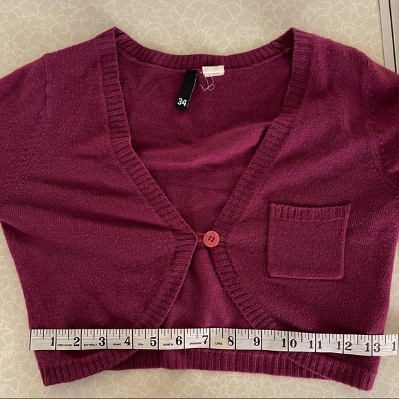 H&M Crop Purple Pink Long Sleeves Layering Top / Jacket - Picture 11 of 11